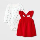 Baby Girls' Corduroy Skirtall Top & Bottom Set - Cat & Jack Red Newborn
