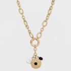 Medallion Charm Cluster Chain Necklace - A New Day Black