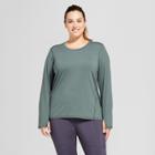 Women's Plus-size Long Sleeve Tech T-shirt - C9 Champion Deep Pine Green