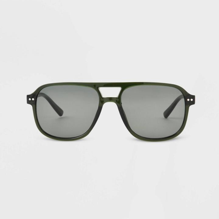 Women's Plastic Aviator Sunglasses - Universal Thread Green
