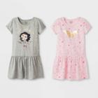 Toddler Girls' 2pk Dc Comics Wonder Woman T-shirt Dresses - Pink/gray 3t,