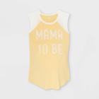 Maternity Sleeveless Mama To Be Baseball Graphic T-shirt - Isabel Maternity By Ingrid & Isabel Yellow