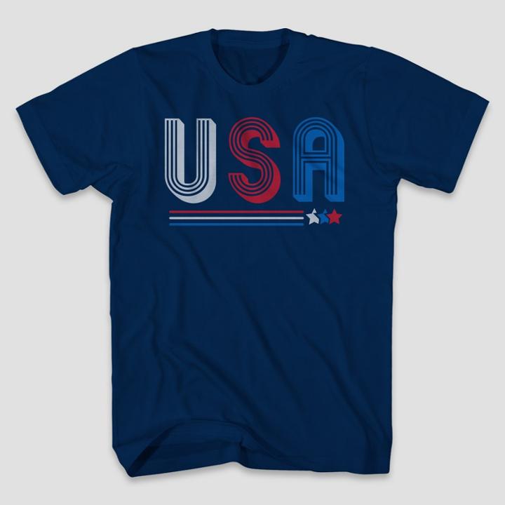 Mad Engine Men's Usa Navy Short Sleeve Graphic T-shirt Navy
