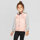 Toddler Girls' Knit Sleeve Denim Jacket - Art Class Pink