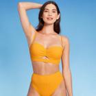 Women's Light Lift Keyhole Longline Bralette Bikini Top - Shade & Shore Golden Yellow