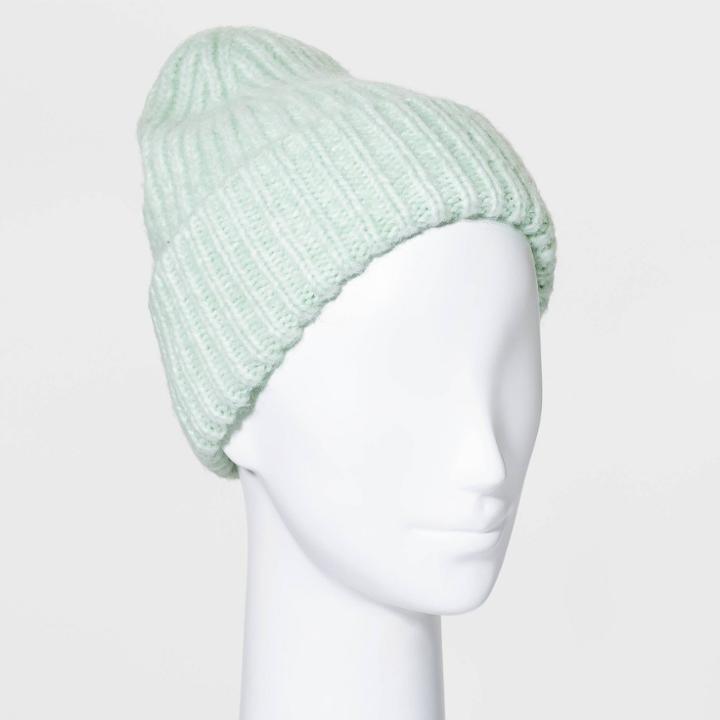 Women's Chunky Rib Beanie - A New Day Green