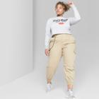 Women's Plus Size Twill Utility Cargo Pants - Wild Fable Khaki