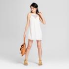Women's Embroidered Pom Pom Trim Dress - Lots Of Love By Speechless (juniors') White