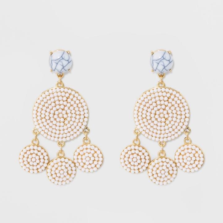 Sugarfix By Baublebar Beaded Drop Earrings - White, Girl's