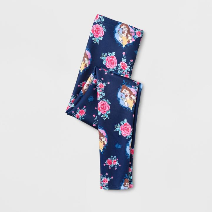 Girls' Belle Disney Princess Leggings Pants - Black - Xl