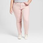 Women's Plus Size Raw Hem Skinny Jean - Universal Thread Pink
