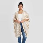 Women's Striped Plus Kimono - Universal Thread Brown One Size, Women's