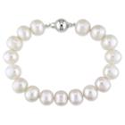 Target 10.5mm Freshwater Cultured Pearl Strung Bracelet With 9mm Silver Ball Clasp In Sterling