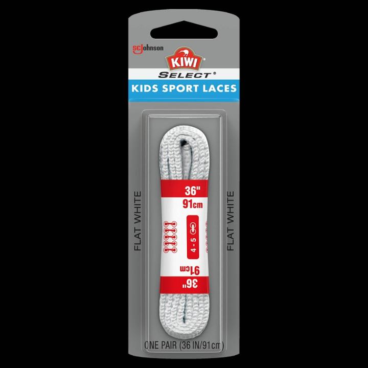 Kiwi Shoelaces Select Sport Flat White, Adult Unisex