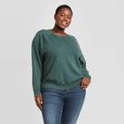 Women's Plus Size Crewneck Sweatshirt - Universal Thread Green