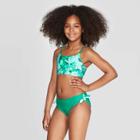 Girls' Talk To The Palm Rash Guard Set - Art Class Aqua