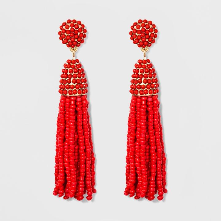 Sugarfix By Baublebar Beaded Tassel Earrings - Red, Girl's