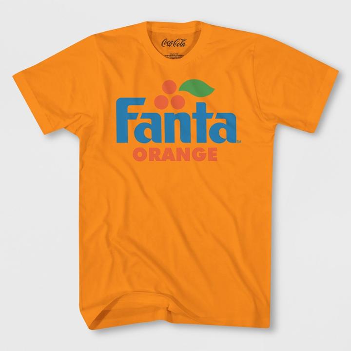 Men's Short Sleeve Coca-cola Fanta Crew T-shirt - Orange