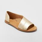 Women's Lissa Wide Width Asymmetrical Slide Sandals - Universal Thread Gold 10w,