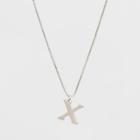Silver Plated Initial X Pendant Necklace - A New Day Silver,