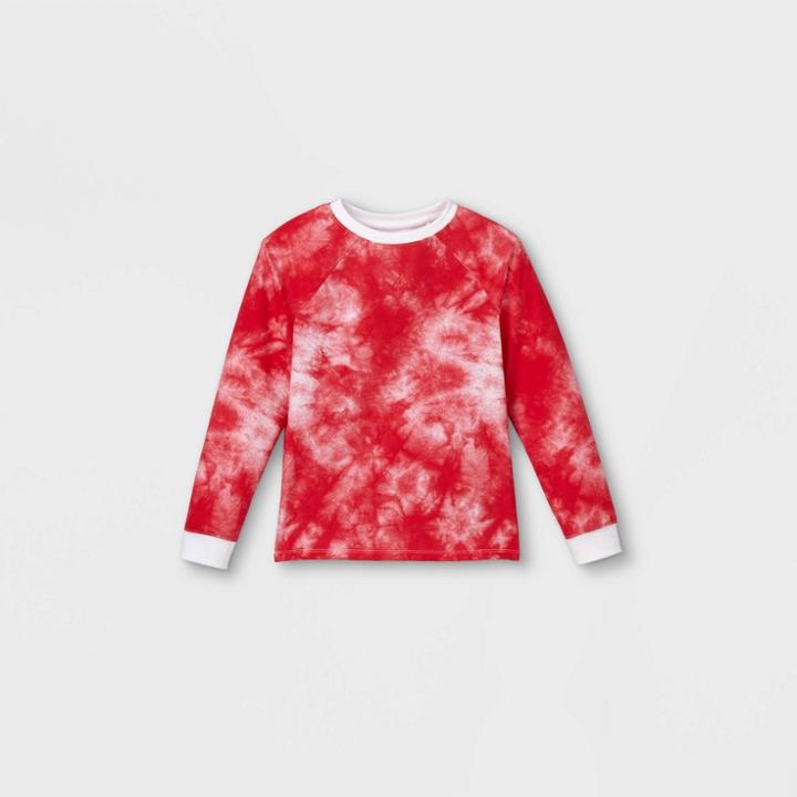 Boys' Tie-dye Pullover Sweatshirt - Cat & Jack Red/white