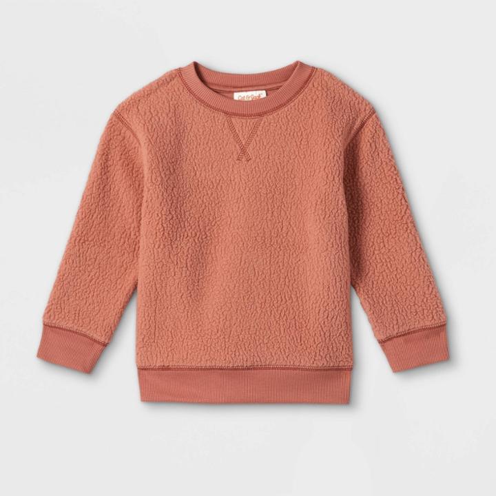 Toddler Fleece Pullover Sweatshirt - Cat & Jack Brown