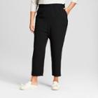 Women's Plus Size Crepe Paperbag Jogger Pants - A New Day Black X