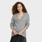 Women's V-neck Tunic Sweater - A New Day Charcoal Gray