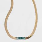 Rhinestones Chain Statement Necklace - A New Day Emerald Green