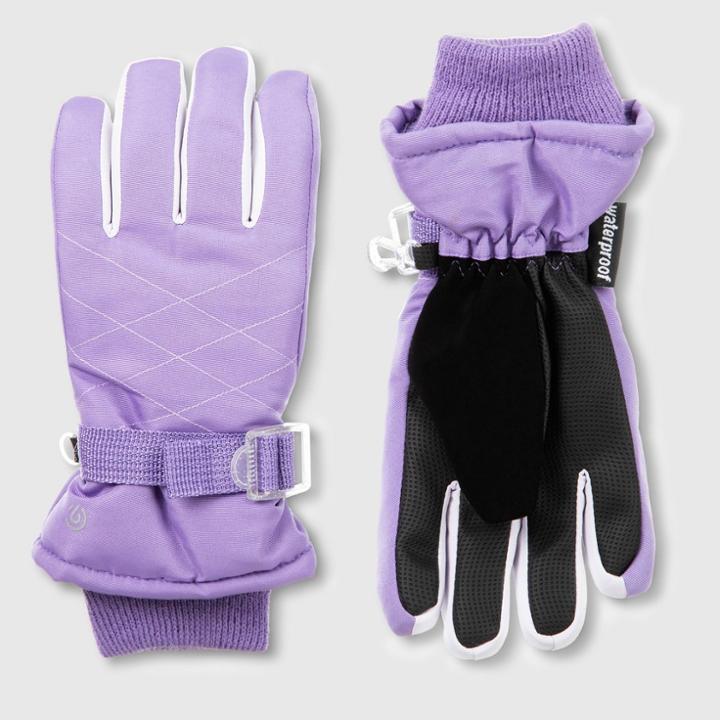 Girls' Solid Promo Ski Gloves - C9 Champion Purple 8-17, Girl's,