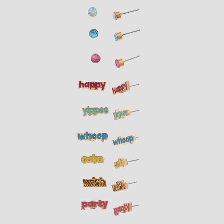 Girls' 9pc Birthday Texts Earrings - Cat & Jack,