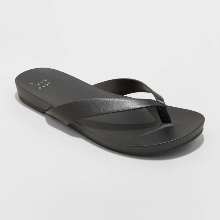Women's Ivana Flip Flop Sandals - A New Day Black