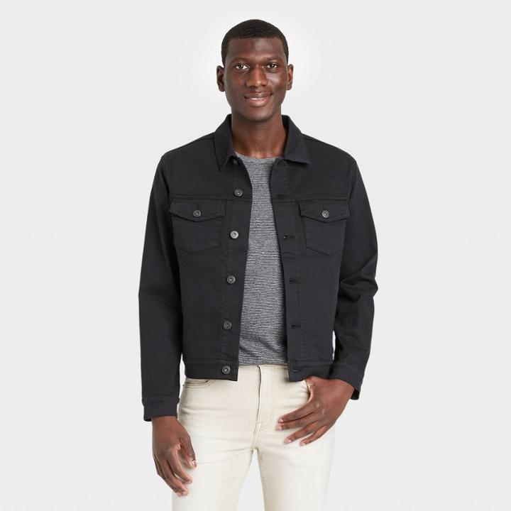 Men's Denim Trucker Jacket - Goodfellow & Co Black