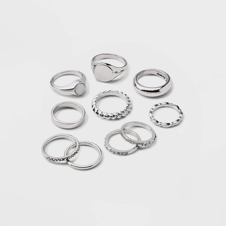 Signet Stacking Ring Set 10pc - Wild Fable Dark