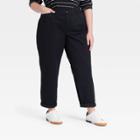 Women's Plus Size Tapered Chino Pants - Ava & Viv Black