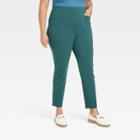 Women's Plus Size High-waisted Split Front Leggings - Ava & Viv Olive Green