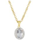 Target 1.60 Carat Tw Oval-cut White Topaz And Diamond Accent Pendant Gold Plated (ij-i2-i3) (april), Girl's,