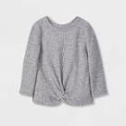 Toddler Girls' Solid Cozy Waffle Long Sleeve Top - Cat & Jack Gray