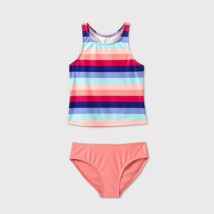 Girls' Horizontal Stripe Tankini Set - Art Class