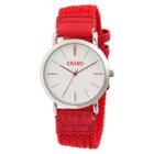 Women's Crayo Symphony Braided Nylon Strap Watch-red, Red
