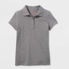 Girls' Short Sleeve Pique Uniform Polo Shirt - Cat & Jack Gray
