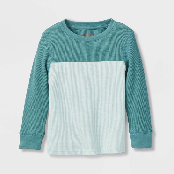 Toddler Boys' Jersey Knit Crew Neck Long Sleeve T-shirt - Cat & Jack Green