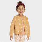 Grayson Collective Toddler Girls' Floral Quilted Jacket - Mustard Yellow