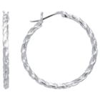 Target Silver Plated Brass Polished Hoop (30mm), Girl's,
