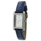 Peugeot Watches Peugeot Women's Silver Tone Rectangular Blue Leather