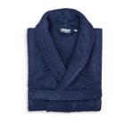S/m Terry Cloth Bathrobe Navy Blue - Linum Home Textiles