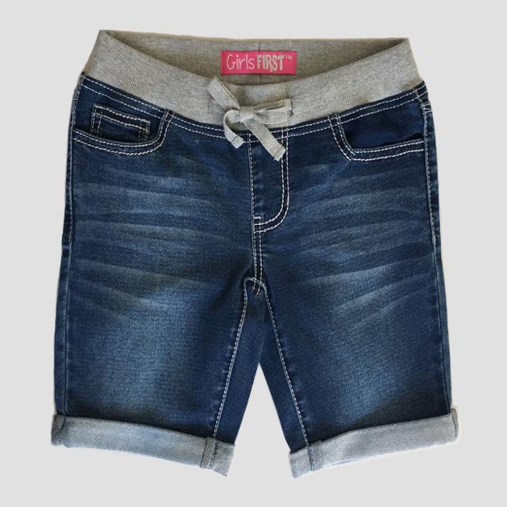 Girls First Girls' Eleanor Bermuda Shorts - Midnight Rain Wash