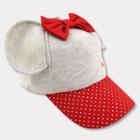 Toddler Girls' Minnie Mouse Baseball Hat - Red/gray