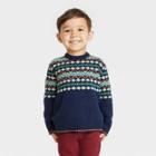 Toddler Boys' Fair Isle Crewneck Sweater - Cat & Jack Navy Blue
