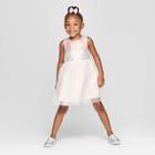 Toddler Girls' Metallic Ombre A-line Dress - Cat & Jack Blush Pink 4t, Toddler Girl's